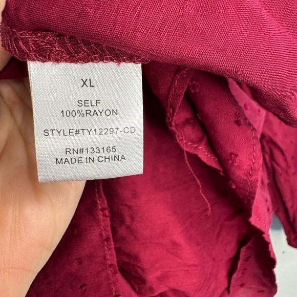 Altar’d State Baby Doll Top In Wine - Picture 7 of 7